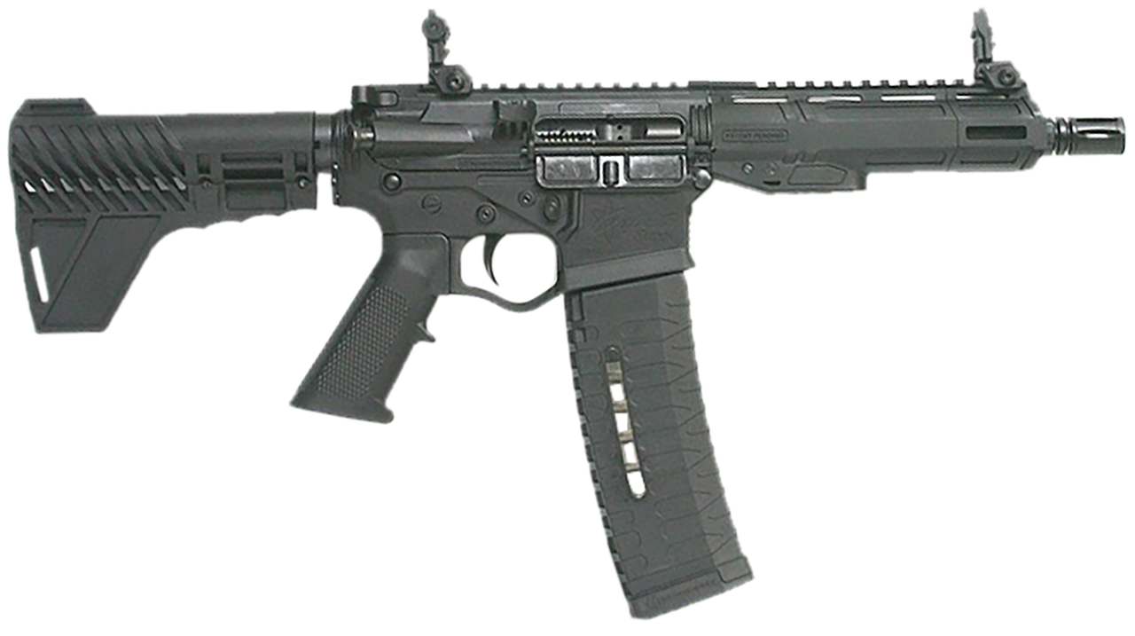 AR15 Pistol 5.56x45/223, 7.5" Barrel, Black, Pro 2A Blade Brace, M-Lok, 60rd