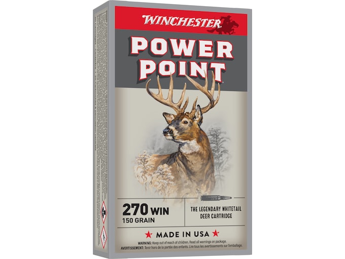 New Winchester Power Point 270 Winchester Ammo 150 Grain Jacketed Soft Point 200rounds