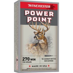 Get Winchester Power Point 270 Winchester Ammo 150 Grain Jacketed Soft Point 200rounds Online