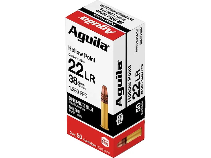 New Aguila Super Extra High Velocity 22LR Ammo 38 Grain Plated Hollow Point