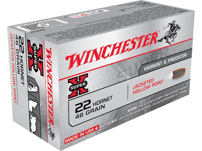 Shop Winchester Super X 22 Hornet Ammo 46 Grain Jacketed Hollow Point 200 rounds