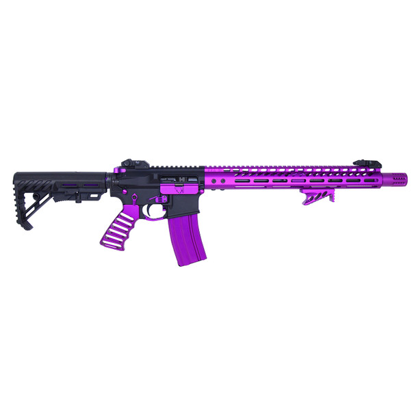 AR Platform Purple Anodized Ultralight Skeletonized Pistol Grip view 2